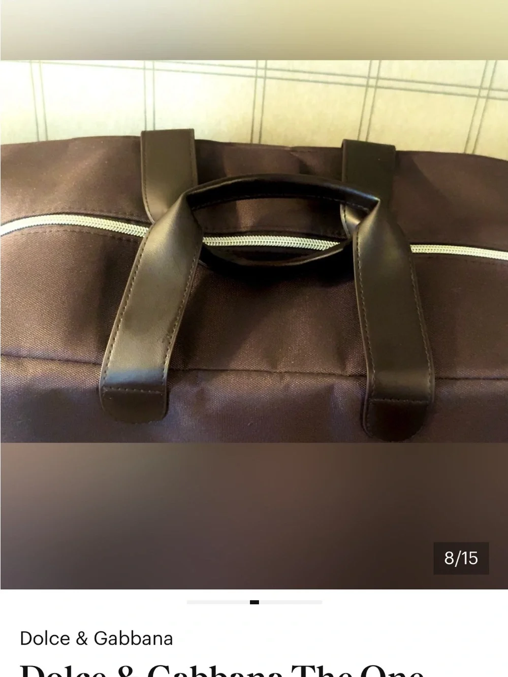 Dolce & Gabbana The One. Chocolate Brown Men’s Duffel with Leather Trim